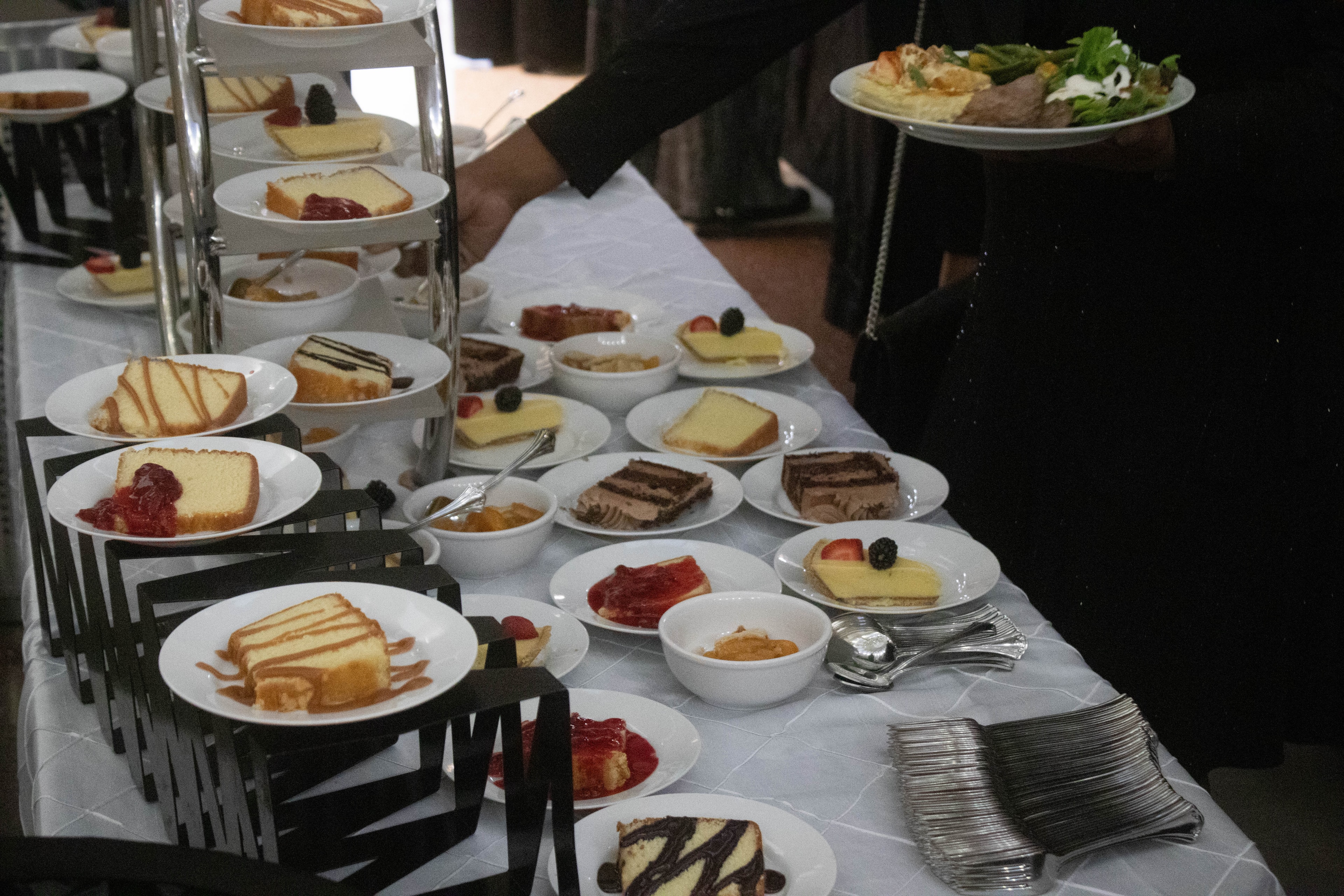 Elegant dessert buffet display tiered stand
